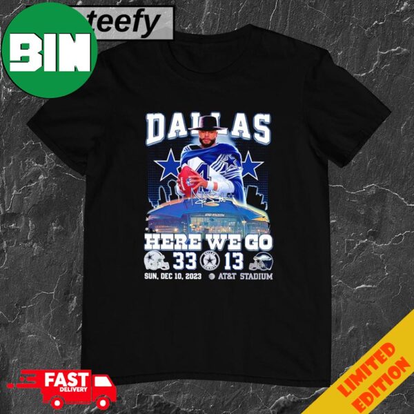 Dak Prescott Dallas Cowboys Here We Go 33 13 Signature T-Shirt