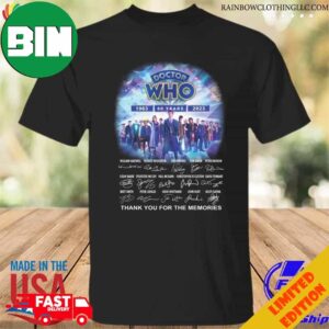Doctor Who 60 Years 1963 2023 Thank You For The Memories Doctor Who Signatures T-Shirt Long Sleeve Hoodie