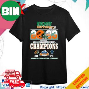 FAMU Rattlers 2023 Cricket Celebration Bowl Champions T-Shirt