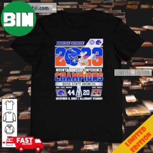 Funny 2023 Mountain West Conference Champions Boise State Broncos 44 20 T-Shirt Long Sleeve Hoodie
