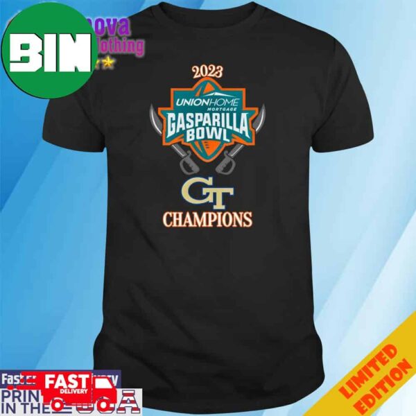 Georgia Tech Yellow Jackets Champions 2023 Union Home Gasparilla Bowl T-Shirt