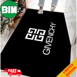 Givenchy Black Background And Logo Home Decor For Living Room Rug Carpet
