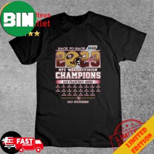 Go Niners San Francisco 49ers Back 2 Back 2023 Champions T-Shirt