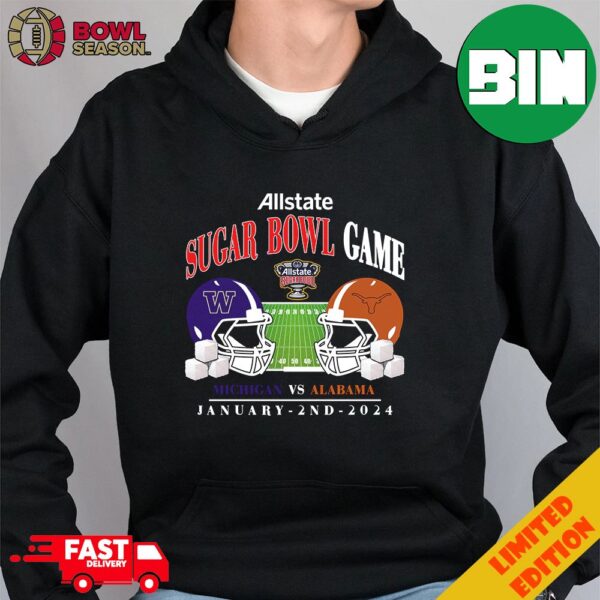 Texas Longhorns vs Washington Huskies Head To Head Allstate Sugar Bowl College Football Bowl Games 2023-2024 T-Shirt Long Sleeve Hoodie