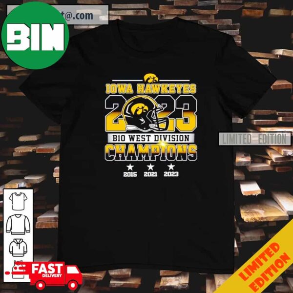 Iowa Hawkeyes 2023 B10 West Division Champions T-Shirt