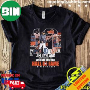 Jim Leyland Detroit Tigers 2006-2013 National Baseball Hall Of Fame Class Of 2024 Signature T-Shirt