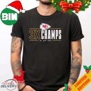 Kansas City Chiefs 3x Champions IV LIV LVII T-Shirt