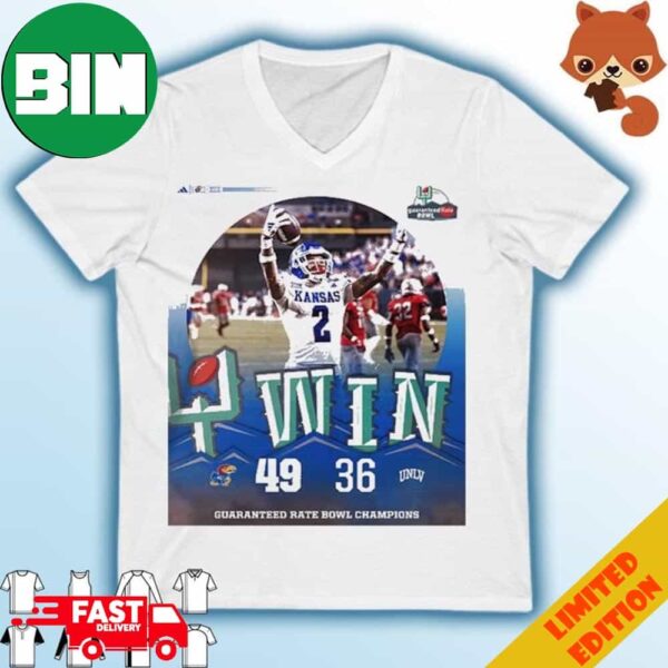 Kansas Jayhawks Football Are 2023 Guaranteed Rate Bowl Champions Defeated UNLV 49 36 T-Shirt