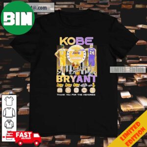 Kobe Bryant Los Angeles Lakers Thank You For The Memories T-Shirt