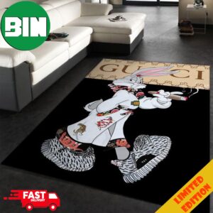 Looney Tunes Bugs Bunny x Gucci Logo Area Rugs For Living Room Home Decor Rug Carpet