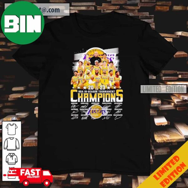 Los Angeles Lakers 2023 NBA in-season Tournament Champions Signatures T-Shirt