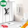 Louis Vuitton Black And White Set Hot 2023 Shower Curtain Bathroom Rug Mat Home Decor With Bathroom Set