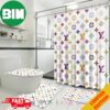 Louis Vuitton Fashion Luxury Browns Colorful Bathroom Set With Shower Curtain