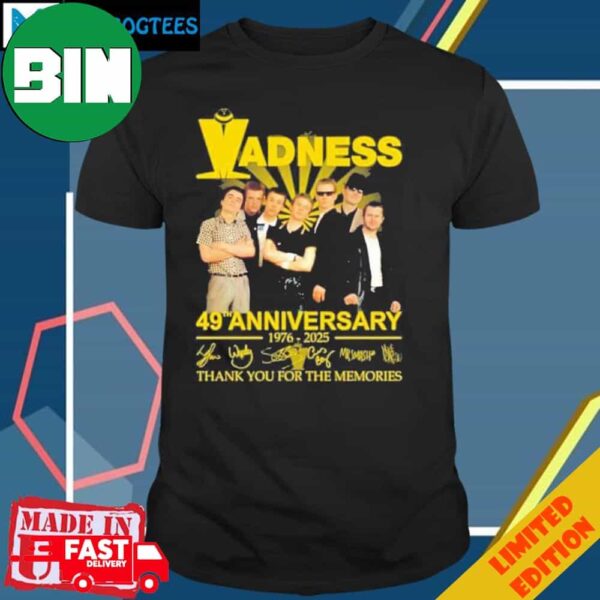 Madness 49th Anniversary 1976-2025 Thank You For The Memories Unique T-Shirt