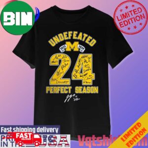 Michigan Wolverines 2023-2024 Undefeated 24 Perfect Season Signatures Unique T-Shirt