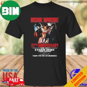 Mission Impossible 27th Anniversary 1996 2023 Thank You For The Memories Signature T-Shirt Long Sleeve Hoodie
