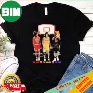 NBA The Goat The Mamba The King Lebron James Kobe Bryant And Michael Jordan Signatures T-Shirt