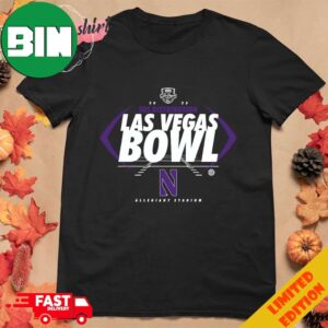 Northwestern Wildcats SRS Distribution Las Vegas Bowl Allegiant Stadium 2023 Logo T-Shirt Hoodie Long Sleeve Sweater