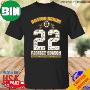 Noston Bruins 2022 2023 Perfect Season Most Wins In A Single Season In NHL History T-Shirt Long Sleeve Hoodie