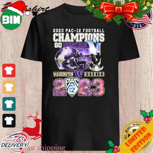 Official 2023 PAC-12 Football Champions Go Huskies Washington Huskies T-Shirt