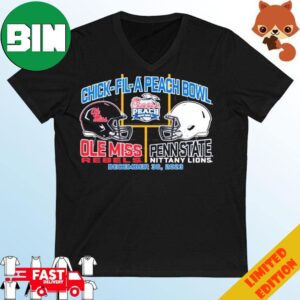 Official Ole Miss Vs Penn State Nittany Lions 2023 Peach Bowl Dueling T-Shirt