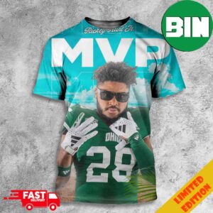 Ohio Bobcats Football MVP Is Rickey Hunt Jr Congratulations To Champions Of Myrtle Beach Bowl Season 2023-2024 3D T-Shirt