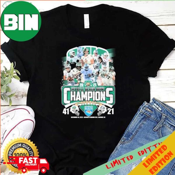 Ohio Bobcats Team 2023 Myrtle Beach Bowl Champions 41-21 T-Shirt