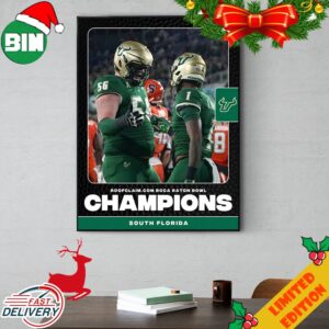 Roofclaim Com Boca Raton Bowl Champions Is South Florida Shuts Out Syracuse To Get The Bowl Win Bowl Season 2023-2024 College Football Bowl Poster Canvas