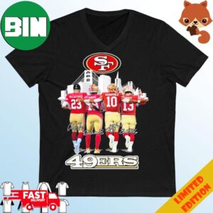 San Francisco 49ers Skyline Mccaffrey Samuel Garoppolo And Purdy Signatures T-Shirt