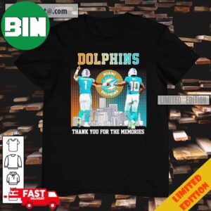 Skyline Miami Dolphins Tua Tagovailoa And Tyreek Hill Thank You For The Memories T-Shirt
