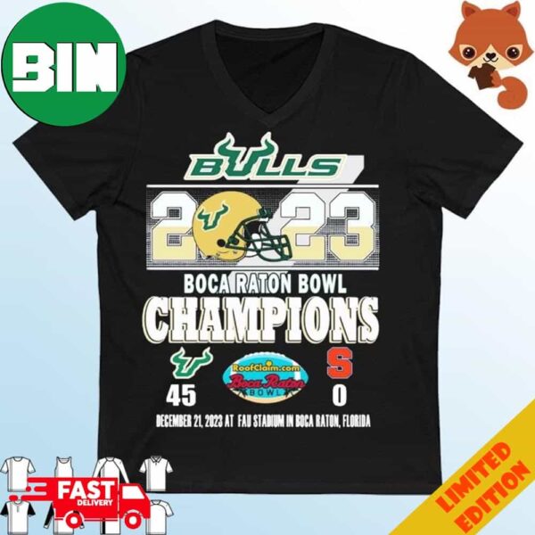 South Florida Bulls 2023 Boca Raton Bowl Champions 45-0 T-Shirt