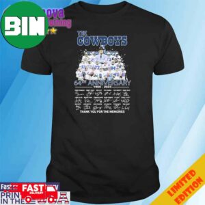 The Dallas Cowboys 64th Anniversary 1960-2024 Thank You The Memories Signatures T-Shirt