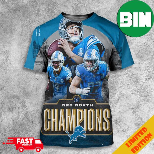 The Detroit Lions Win The NFC North Champions For The First Time Ever NFL Playoffs 2023 3D T-Shirt