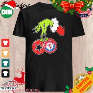 The Grinch Hand Hold Dallas Cowboys And Texas Rangers T-Shirt
