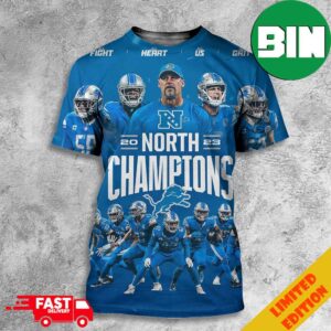 Took The North One Pride All Grit Congratulations Detroit Lions 2023 NFC North Champions NFL Playoffs 3D T-Shirt