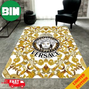 Versace Golden Logo Fashion Limited Luxury Brand Home Decor Trending For Living Room Rug Carpet