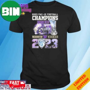 Washington Huskies Helmet 2023 PAC-12 Football Champions T-Shirt