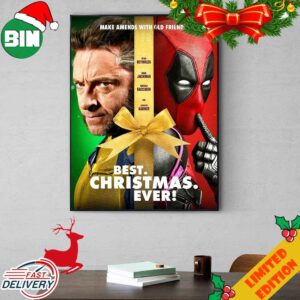 What If Deadpool 3 Was A Christmas Movie Best Christmas Ever Poster Movie Ryan Reynolds x Hugh Jackman Poster Canvas