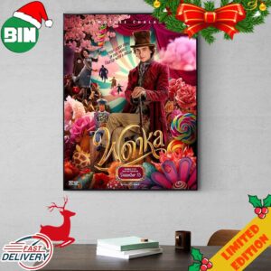 Wonka Starring Timothee Chalamet Miracle Chocolate Factory December 15 2023 Movie Poster Canvas