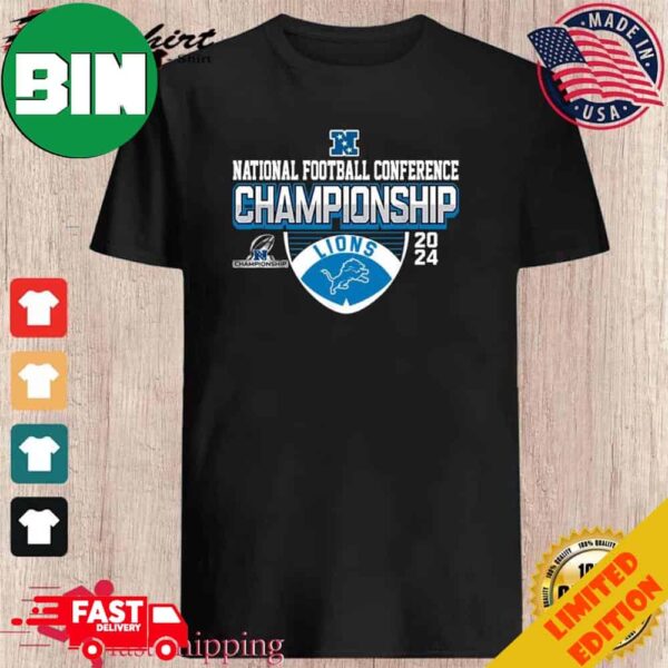 2023-2024 NFC National Football Conference Championship Detroit Lions T-Shirt Long Sleeve Hoodie Sweater