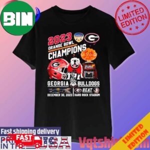 2023 Orange Bowl Champions Georgia Bulldogs Beat Florida State Seminoles December 30 2023 Hard Rock Stadium T-Shirt