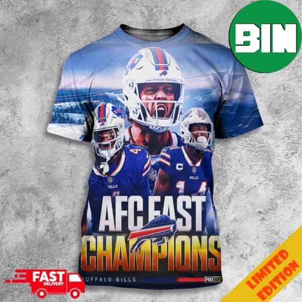 AFC East Champions The Buffalo Bills Clinch Their 4th Straight Division Title Bills Mafia 3D T-Shirt