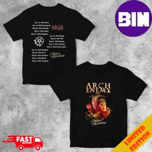 Arch Enemy Deceivers Aisa Tour 2024 Live In Singapore 17 May 2024 Scape The Ground Theatre Schedule Lists Two Sides T-Shirt