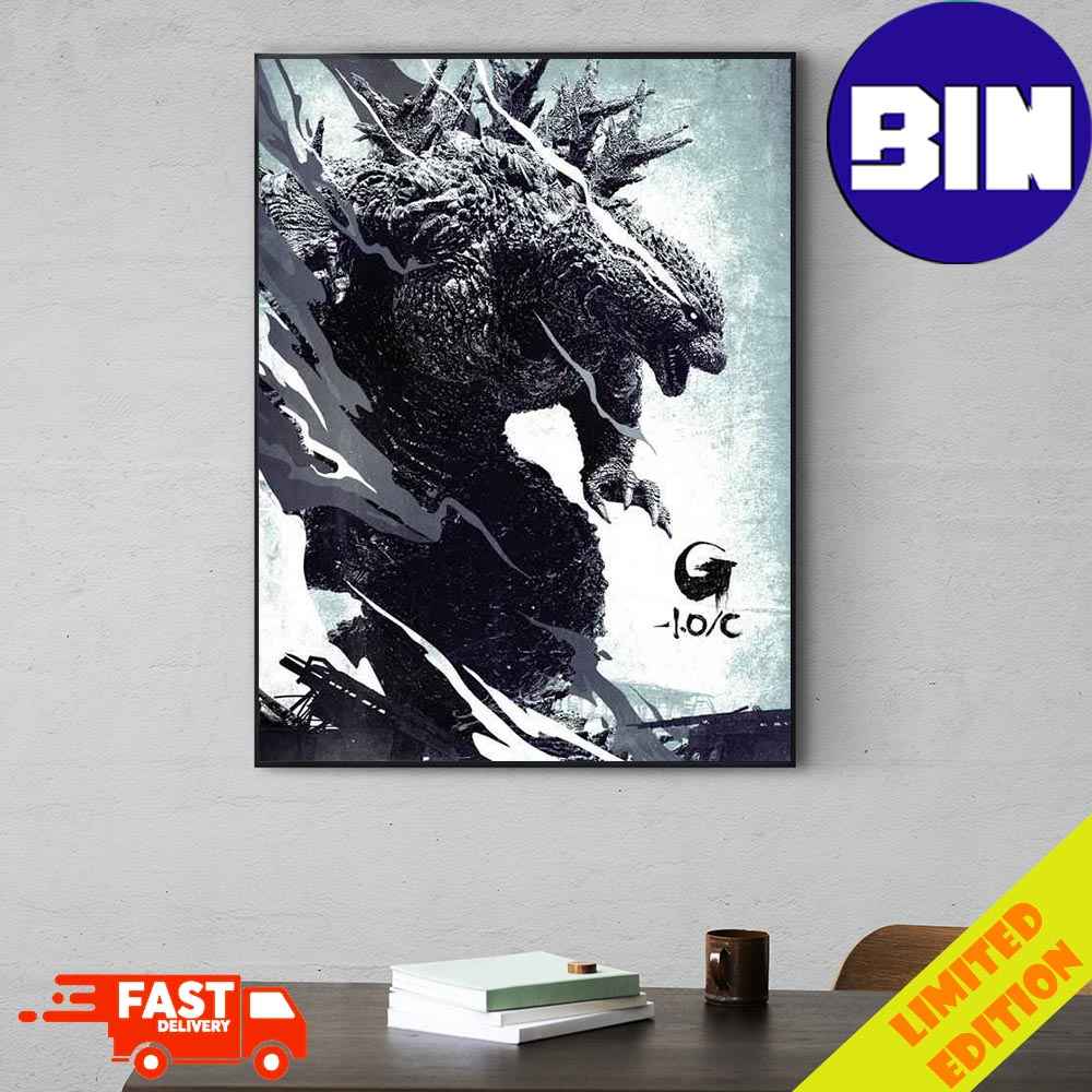 Atomic Monster Godzilla Minus One Minus Color to North American Poster Canvas