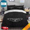 Black And Blue Background Prada Logo  Home Decor Fashion And Luxury Bedding Set