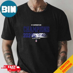 Congratulations Baltimore Ravens Is Champions Of AFC Championship Game Season 2023-2024 At Jan 28 MT Bank Stadium Logo Fan Gifts Merchandise T-Shirt