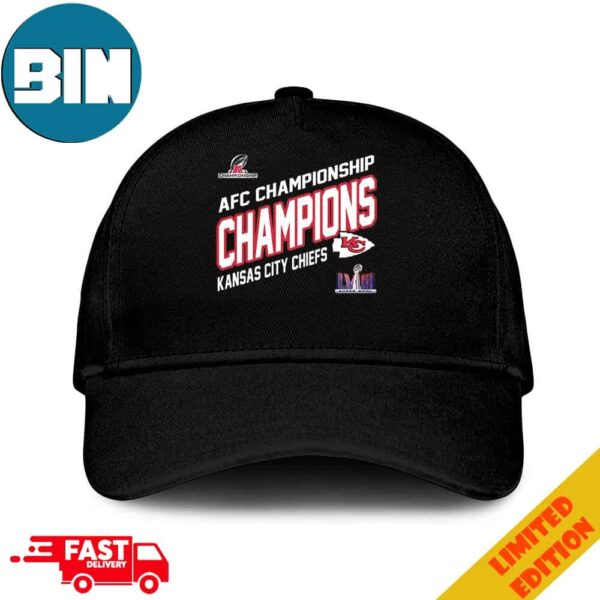 Congratulations Kansas City Chiefs AFC Championship Winners Merchandise Champions Logo Super Bowl LVIII 2024 Hat-Cap