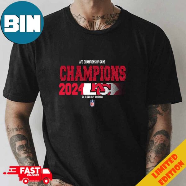 Congratulations Kansas City Chiefs Is Champions Of AFC Championship Game Season 2023-2024 At Jan 28 MT Bank Stadium Logo Fan Gifts Merchandise T-Shirt