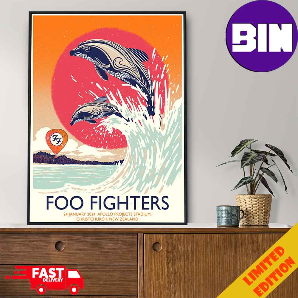 Foo Fighters 24 January 2024 Apollo Projects Stadium Christ Church New Zealand Poster By Chris Thornley Poster Canvas