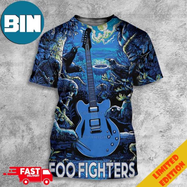 Foo Fighters Wellington Tonight January 27 2024 Sky Stadium Wellington Merchandise Tour 3D T-Shirt